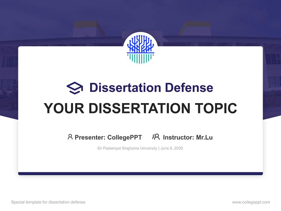 Sir Padampat Singhania University Graduation Thesis Defense PPT Template4:3 ratio PPT effect preview image7