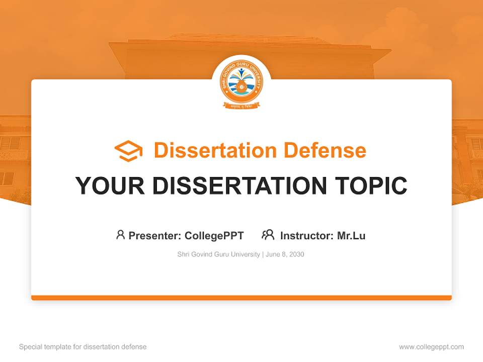 Shri Govind Guru University Graduation Thesis Defense PPT Template4:3 ratio PPT effect preview image7