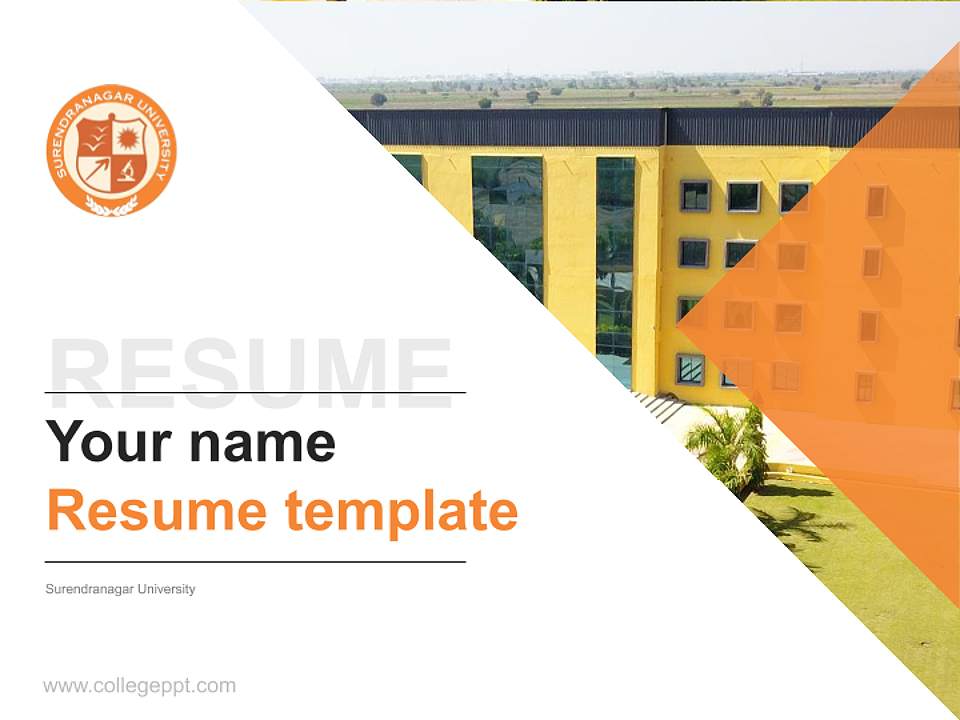 Surendranagar University Resume PPT Template4:3 ratio PPT effect preview image5