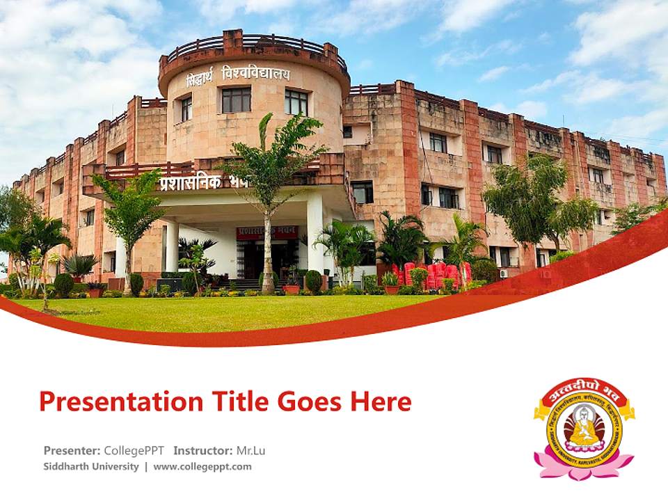 Siddharth University Course/Courseware Creation PPT Template4:3 ratio PPT effect preview image5