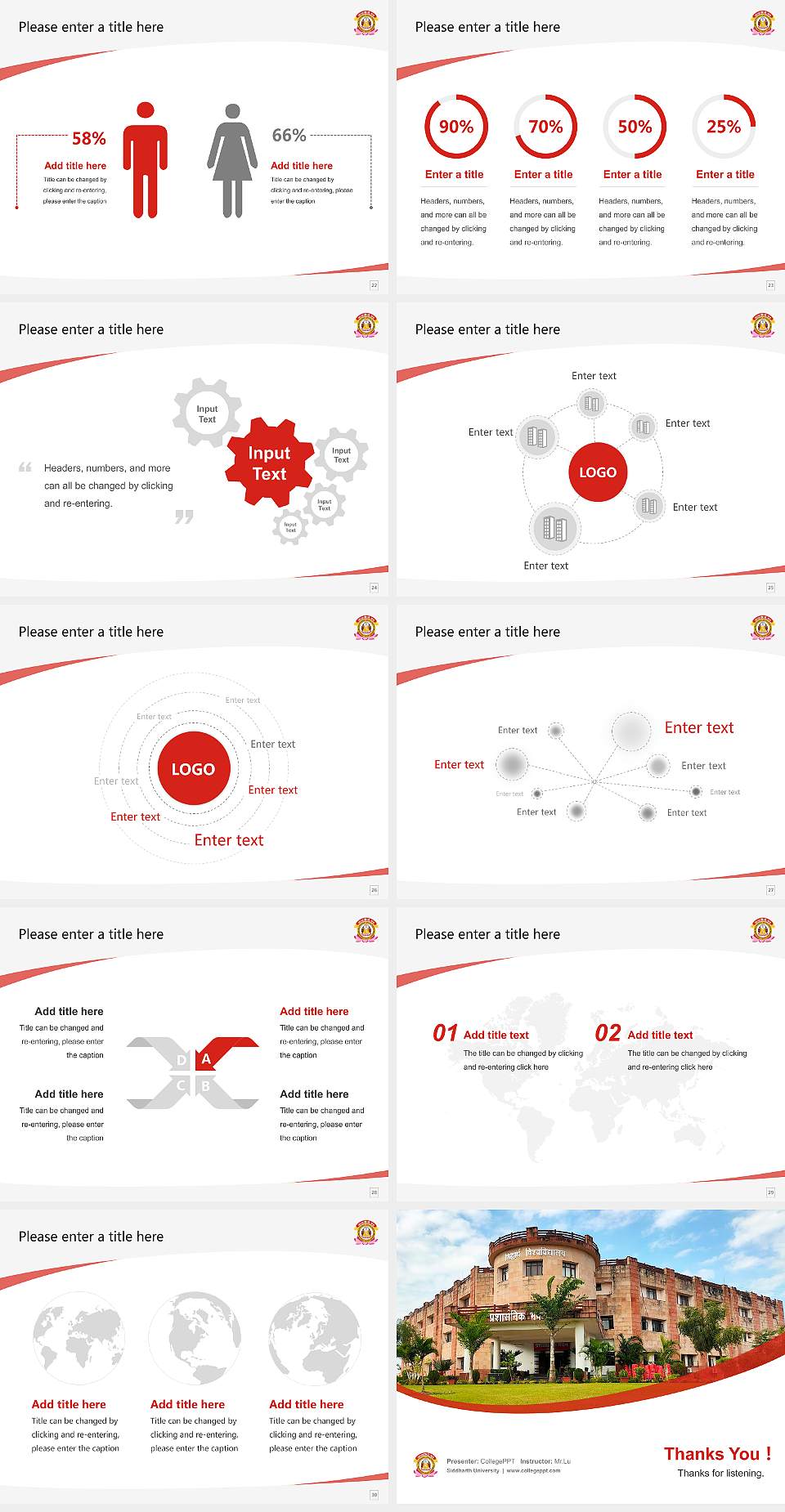 Siddharth University Course/Courseware Creation PPT Template4:3 ratio PPT effect preview image4