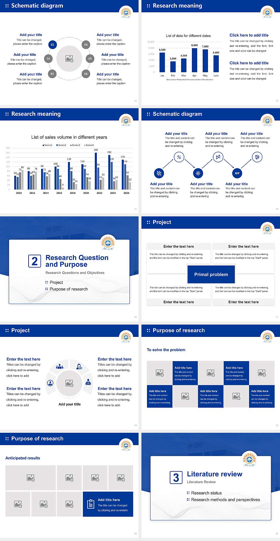 SRM University, Haryana Graduation Thesis Defense PPT Template4:3 ratio PPT effect preview image3