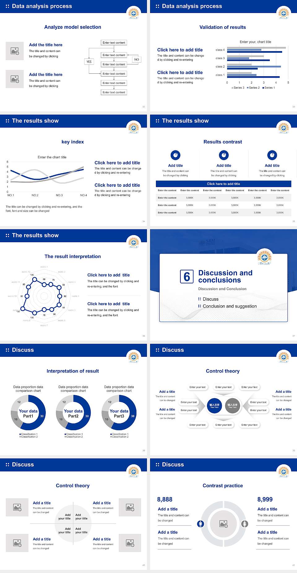 SRM University, Haryana Graduation Thesis Defense PPT Template4:3 ratio PPT effect preview image5