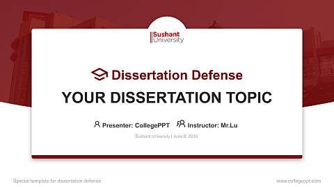Sushant University Graduation Thesis Defense PPT Template