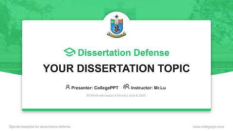 Sri Krishnadevaraya University Graduation Thesis Defense PPT Template