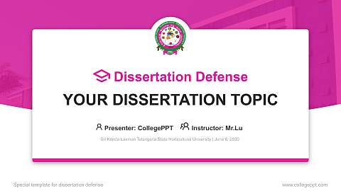 Sri Konda Laxman Telangana State Horticultural University Graduation Thesis Defense PPT Template