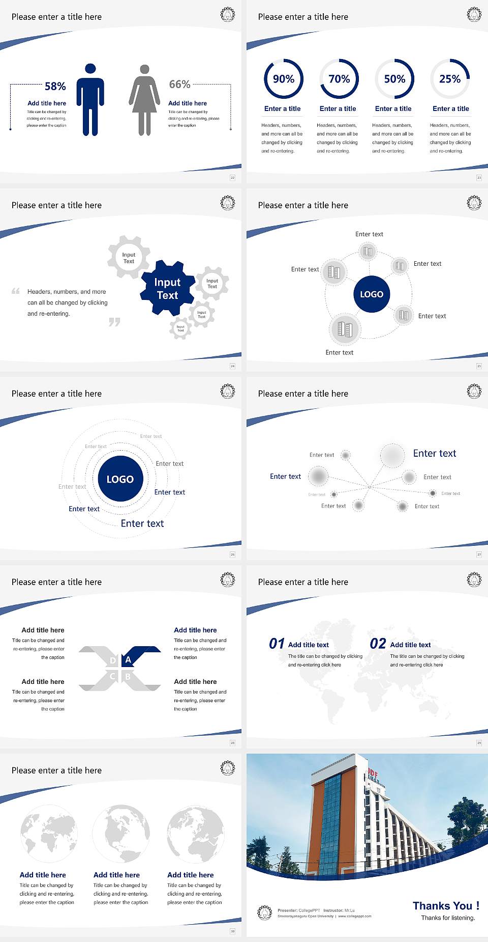 Sreenarayanaguru Open University Course/Courseware Creation PPT Template4:3 ratio PPT effect preview image4