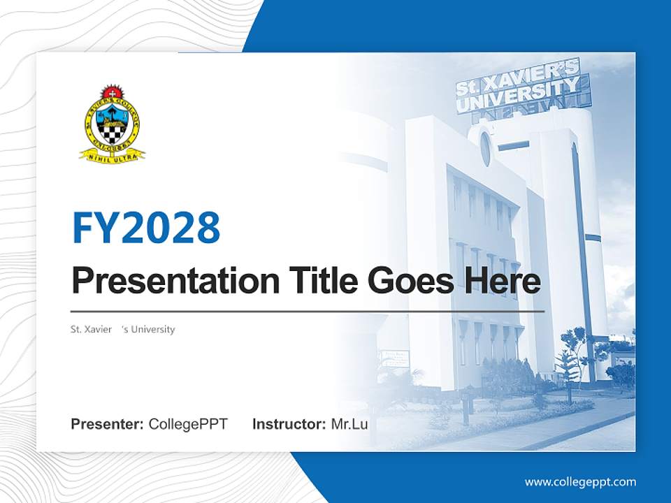 St. Xavier ‘s University Academic Presentation/Research Findings Report PPT Template4:3 ratio PPT effect preview image5
