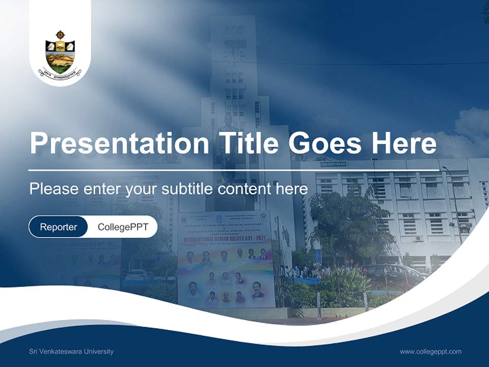 Sri Venkateswara University Lecture Sharing and Networking Event PPT Template4:3 ratio PPT effect preview image4