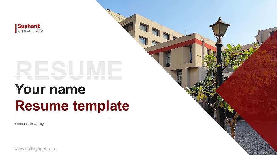 Sushant University Resume PPT Template16:9 ratio PPT effect preview image