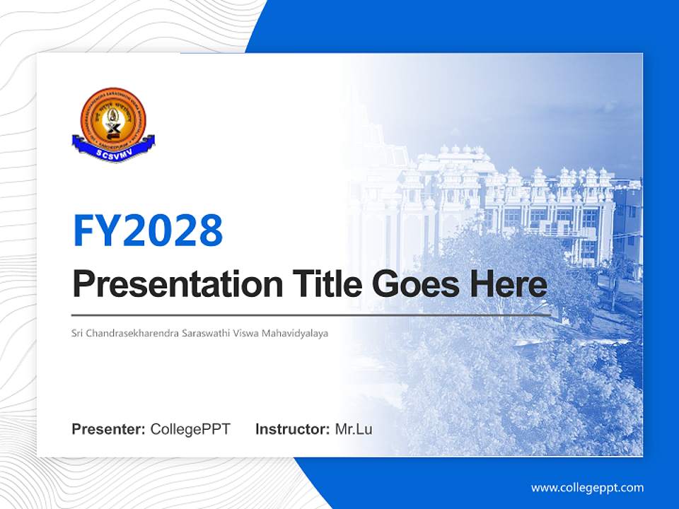 Sri Chandrasekharendra Saraswathi Viswa Mahavidyalaya Academic Presentation/Research Findings Report PPT Template4:3 ratio PPT effect preview image5
