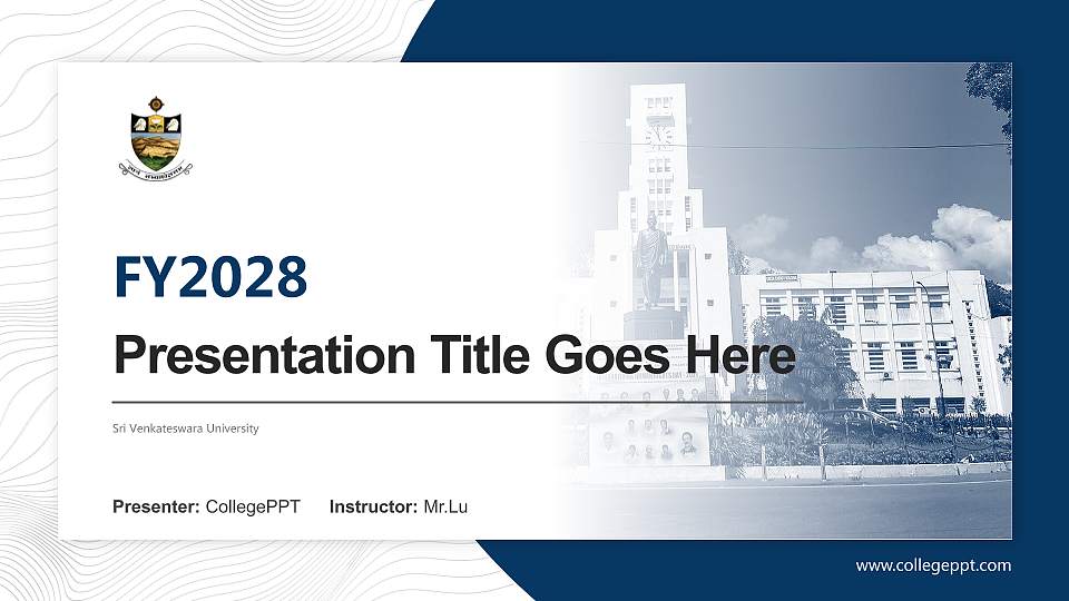 Sri Venkateswara University Academic Presentation/Research Findings Report PPT Template16:9 ratio PPT effect preview image
