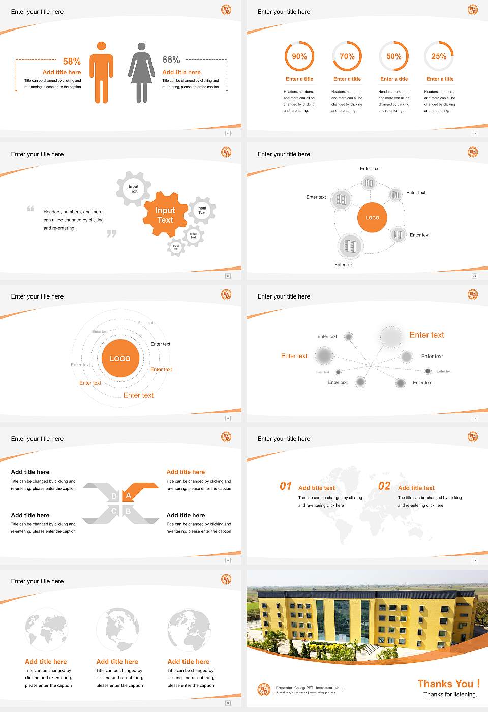 Surendranagar University Course/Courseware Creation PPT Template16:9 ratio PPT effect preview image4