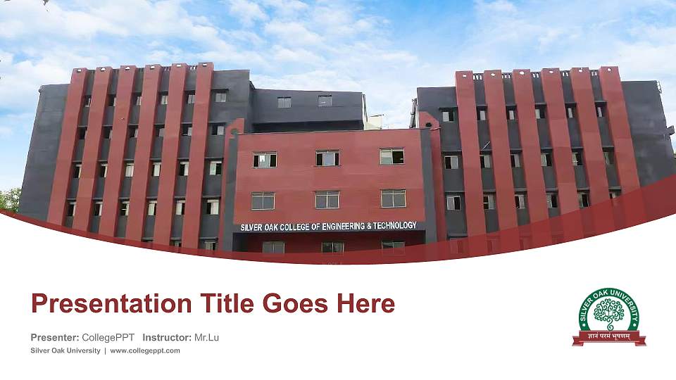 Silver Oak University Course/Courseware Creation PPT Template16:9 ratio PPT effect preview image