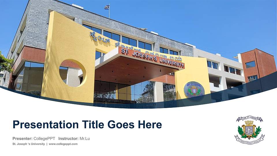 St. Joseph ‘s University Course/Courseware Creation PPT Template16:9 ratio PPT effect preview image