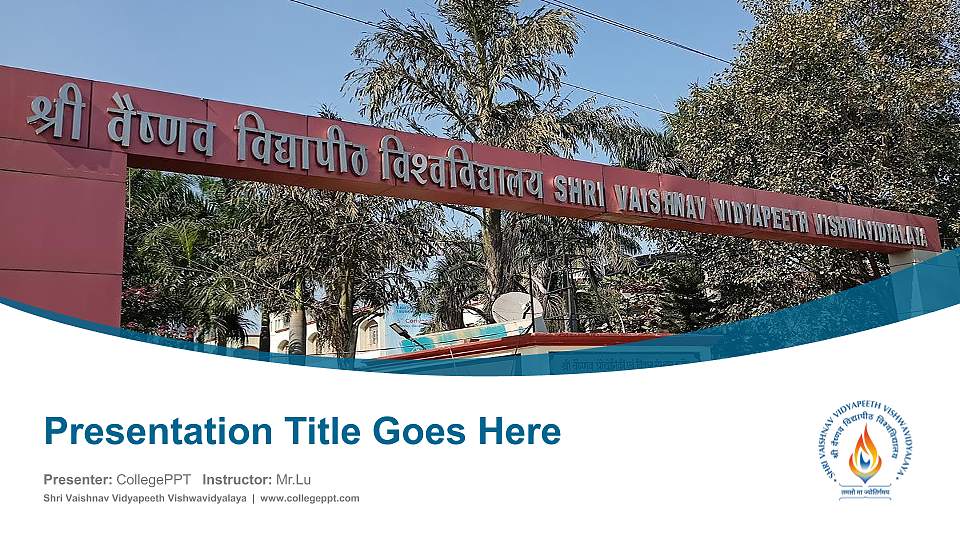 Shri Vaishnav Vidyapeeth Vishwavidyalaya Course/Courseware Creation PPT Template16:9 ratio PPT effect preview image
