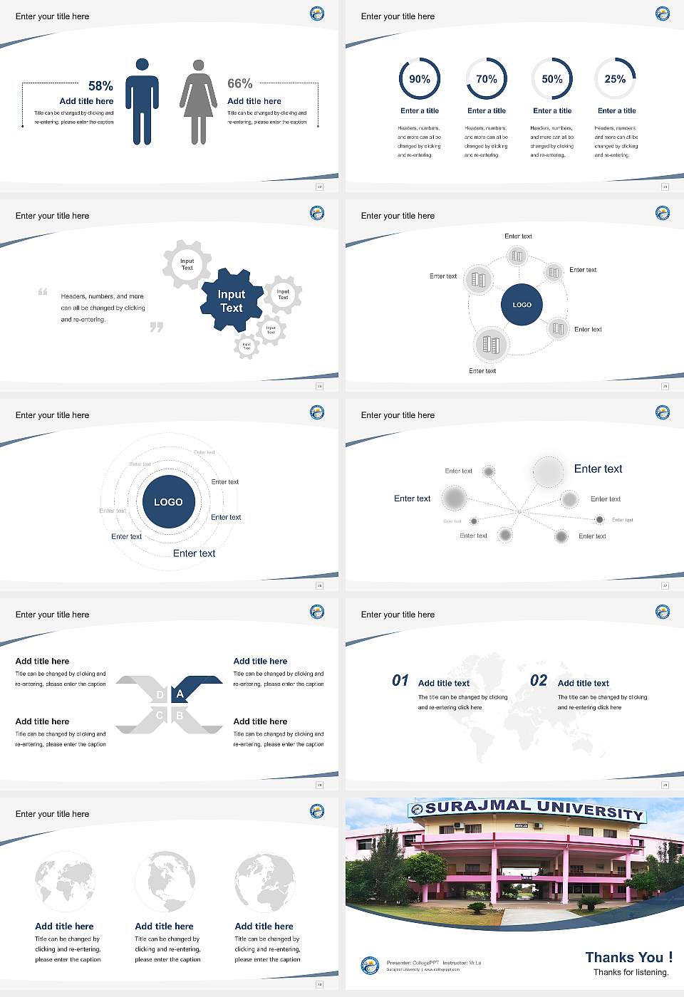 Surajmal University Course/Courseware Creation PPT Template16:9 ratio PPT effect preview image4