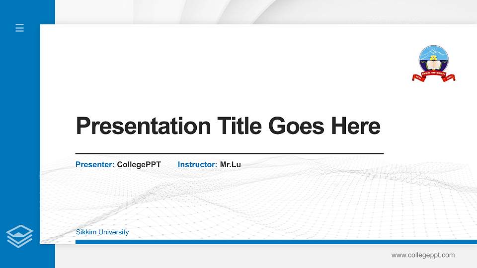 Sikkim University Thesis Proposal/Graduation Defense PPT Template16:9 ratio PPT effect preview image