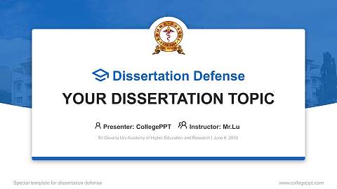 Sri Devaraj Urs Academy of Higher Education and Research Graduation Thesis Defense PPT Template
