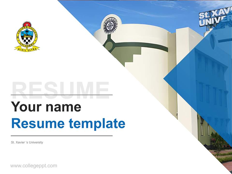 St. Xavier ‘s University Resume PPT Template4:3 ratio PPT effect preview image5