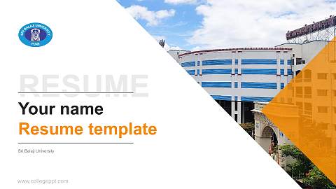 Sri Balaji University Resume PPT Template