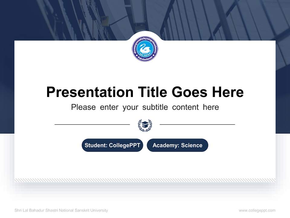 Shri Lal Bahadur Shastri National Sanskrit University National Scholarship Defense PPT Template4:3 ratio PPT effect preview image4