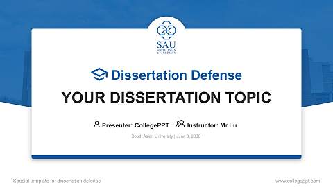 South Asian University Graduation Thesis Defense PPT Template
