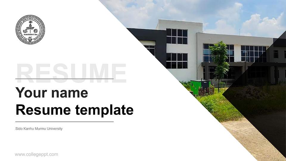 Sido Kanhu Murmu University Resume PPT Template16:9 ratio PPT effect preview image