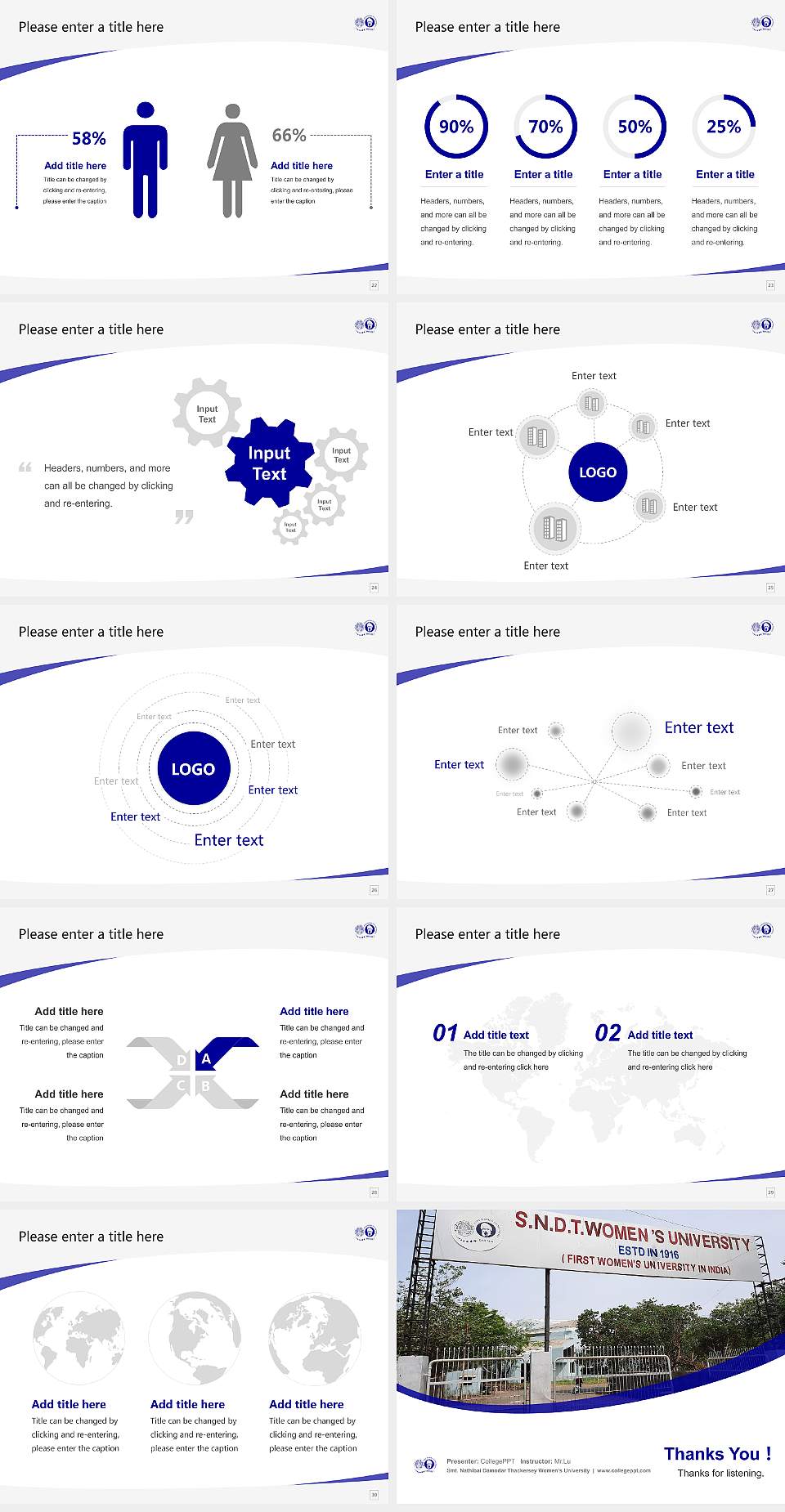 Smt. Nathibai Damodar Thackersey Women’s University Course/Courseware Creation PPT Template4:3 ratio PPT effect preview image4