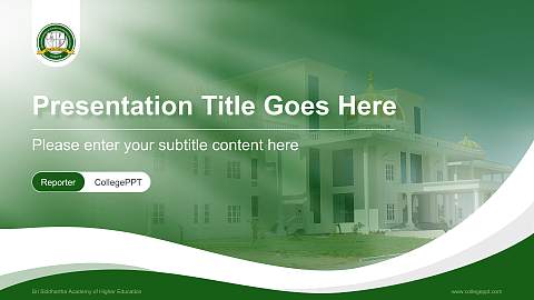 Sri Siddhartha Academy of Higher Education Lecture Sharing and Networking Event PPT Template