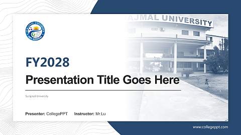 Surajmal University Academic Presentation/Research Findings Report PPT Template
