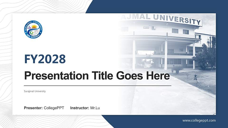 Surajmal University Academic Presentation/Research Findings Report PPT Template16:9 ratio PPT effect preview image