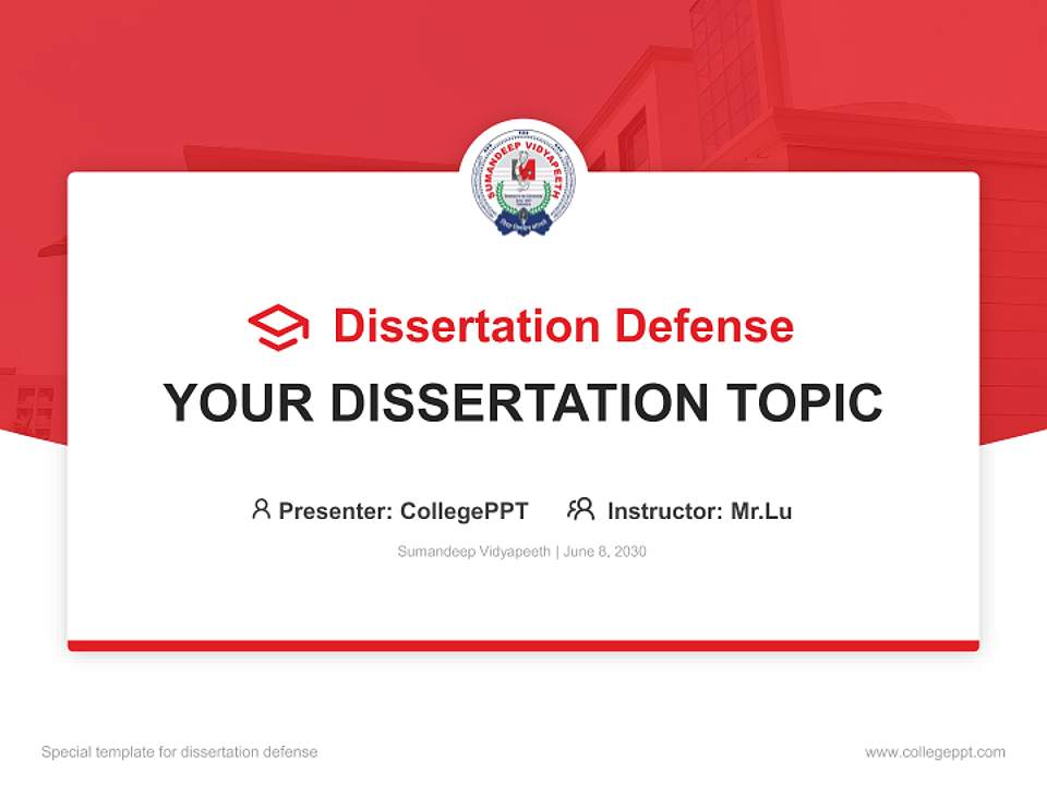 Sumandeep Vidyapeeth Graduation Thesis Defense PPT Template4:3 ratio PPT effect preview image7