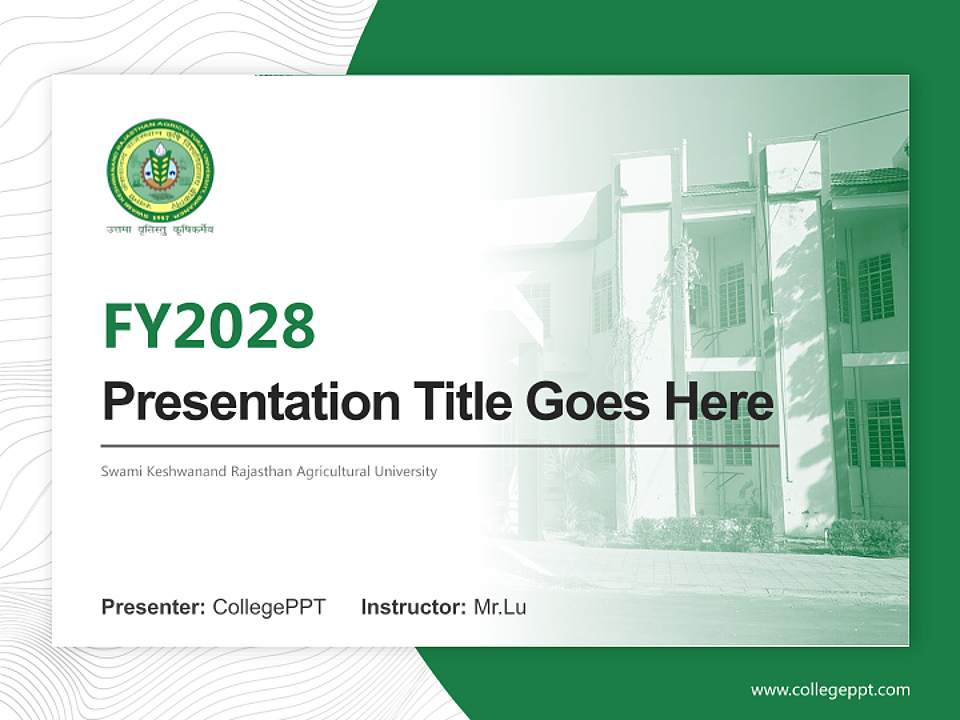 Swami Keshwanand Rajasthan Agricultural University Academic Presentation/Research Findings Report PPT Template4:3 ratio PPT effect preview image5
