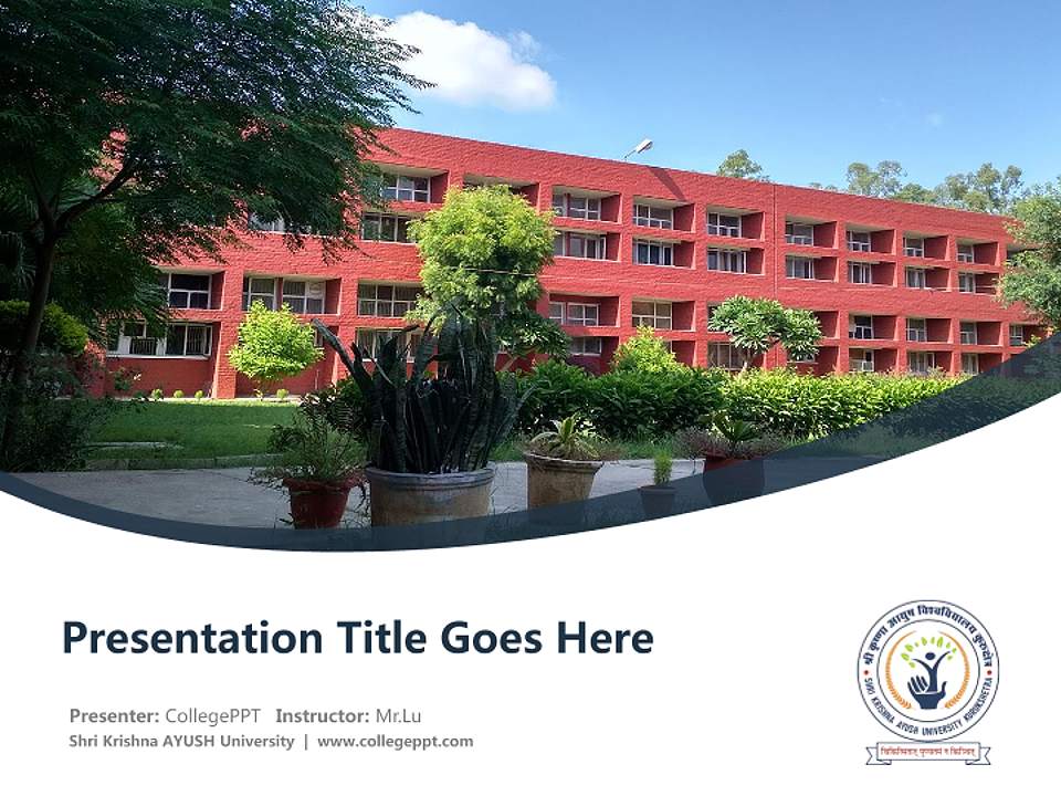 Shri Krishna AYUSH University Course/Courseware Creation PPT Template4:3 ratio PPT effect preview image5