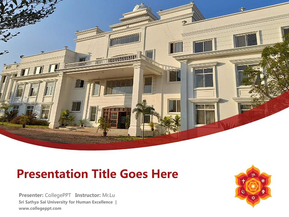 Sri Sathya Sai University for Human Excellence Course/Courseware Creation PPT Template4:3 ratio PPT effect preview image5