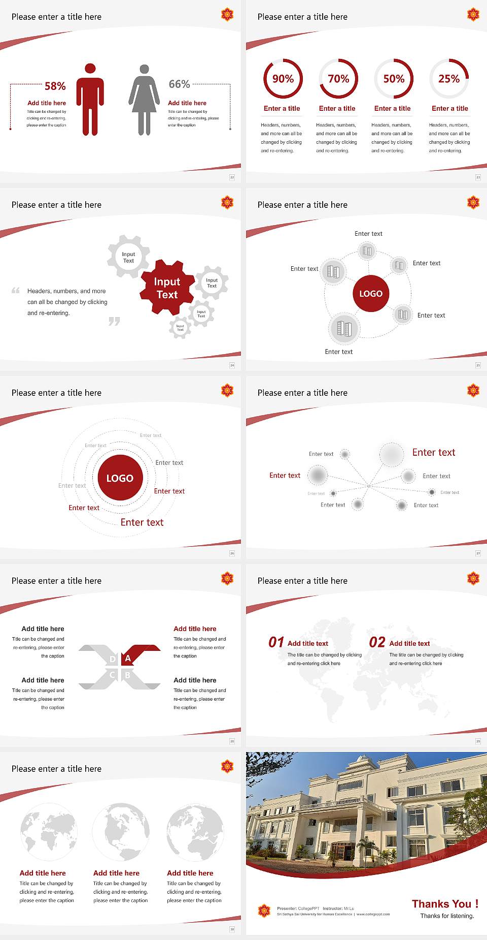 Sri Sathya Sai University for Human Excellence Course/Courseware Creation PPT Template4:3 ratio PPT effect preview image4