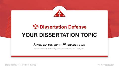 Sri Ramachandra Institute of Higher Education and Research Graduation Thesis Defense PPT Template