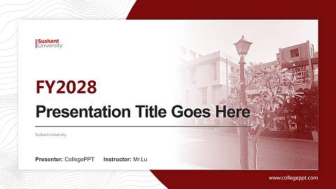 Sushant University Academic Presentation/Research Findings Report PPT Template