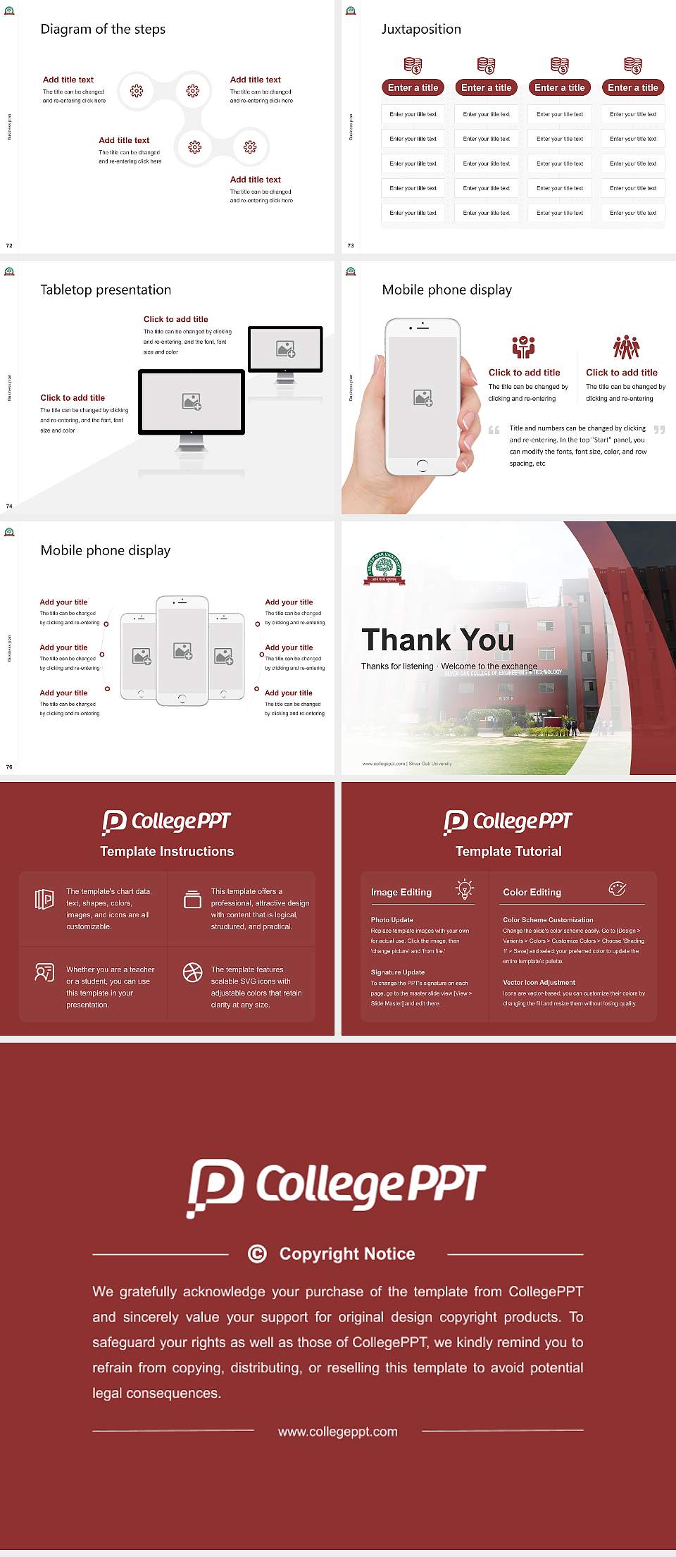 Silver Oak University Competition/Entrepreneurship Contest PPT Template4:3 ratio PPT effect preview image9