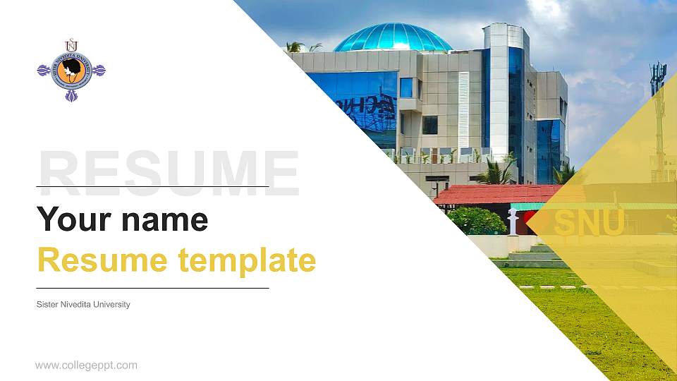 Sister Nivedita University Resume PPT Template16:9 ratio PPT effect preview image
