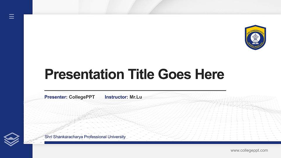 Shri Shankaracharya Professional University Thesis Proposal/Graduation Defense PPT Template16:9 ratio PPT effect preview image