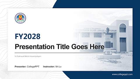Sri Padmavati Mahila Visvavidyalayam Academic Presentation/Research Findings Report PPT Template