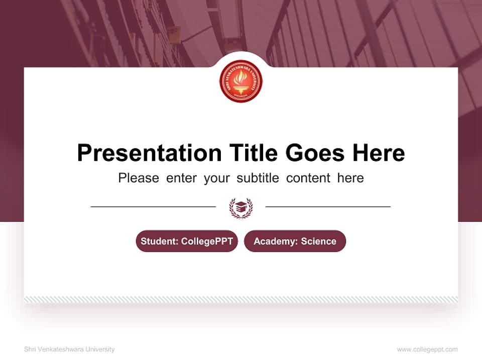 Shri Venkateshwara University National Scholarship Defense PPT Template4:3 ratio PPT effect preview image4