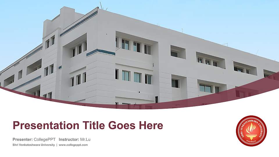 Shri Venkateshwara University Course/Courseware Creation PPT Template16:9 ratio PPT effect preview image