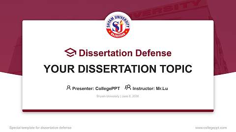 Shyam University Graduation Thesis Defense PPT Template