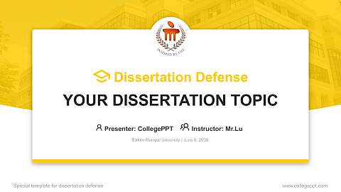 Sikkim Manipal University Graduation Thesis Defense PPT Template
