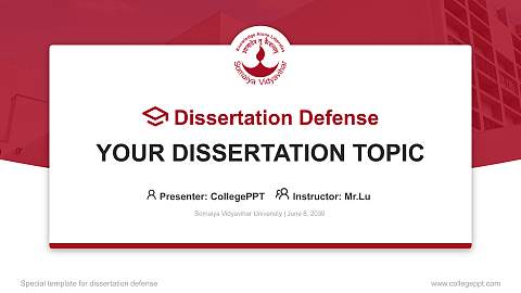 Somaiya Vidyavihar University Graduation Thesis Defense PPT Template