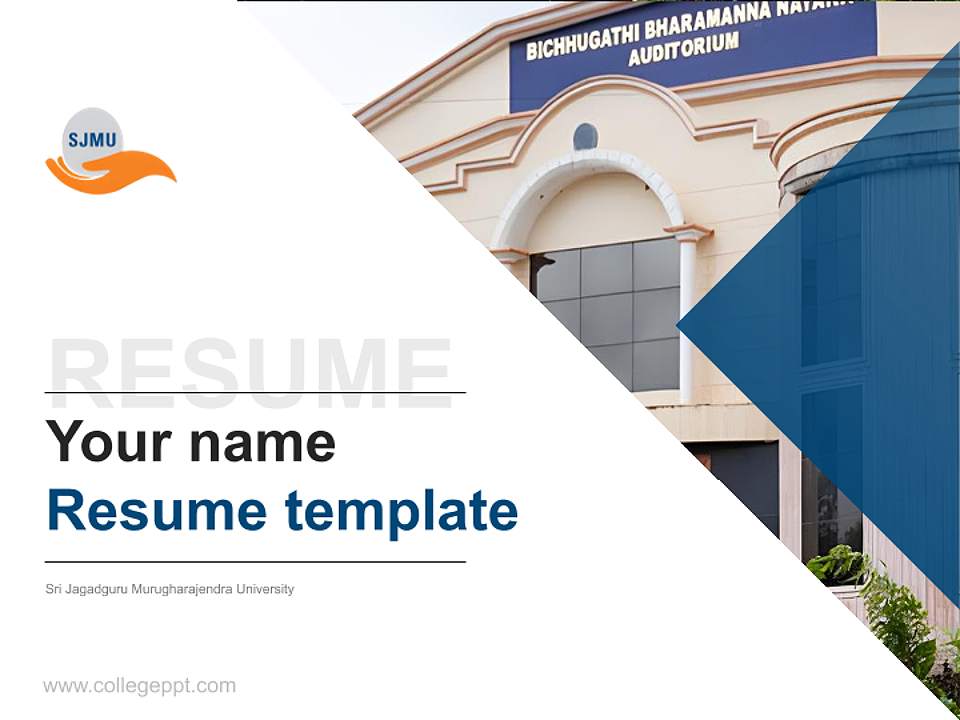 Sri Jagadguru Murugharajendra University Resume PPT Template4:3 ratio PPT effect preview image5