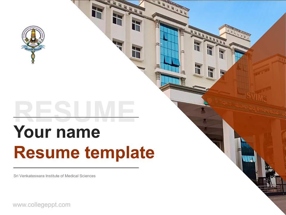 Sri Venkateswara Institute of Medical Sciences Resume PPT Template4:3 ratio PPT effect preview image5